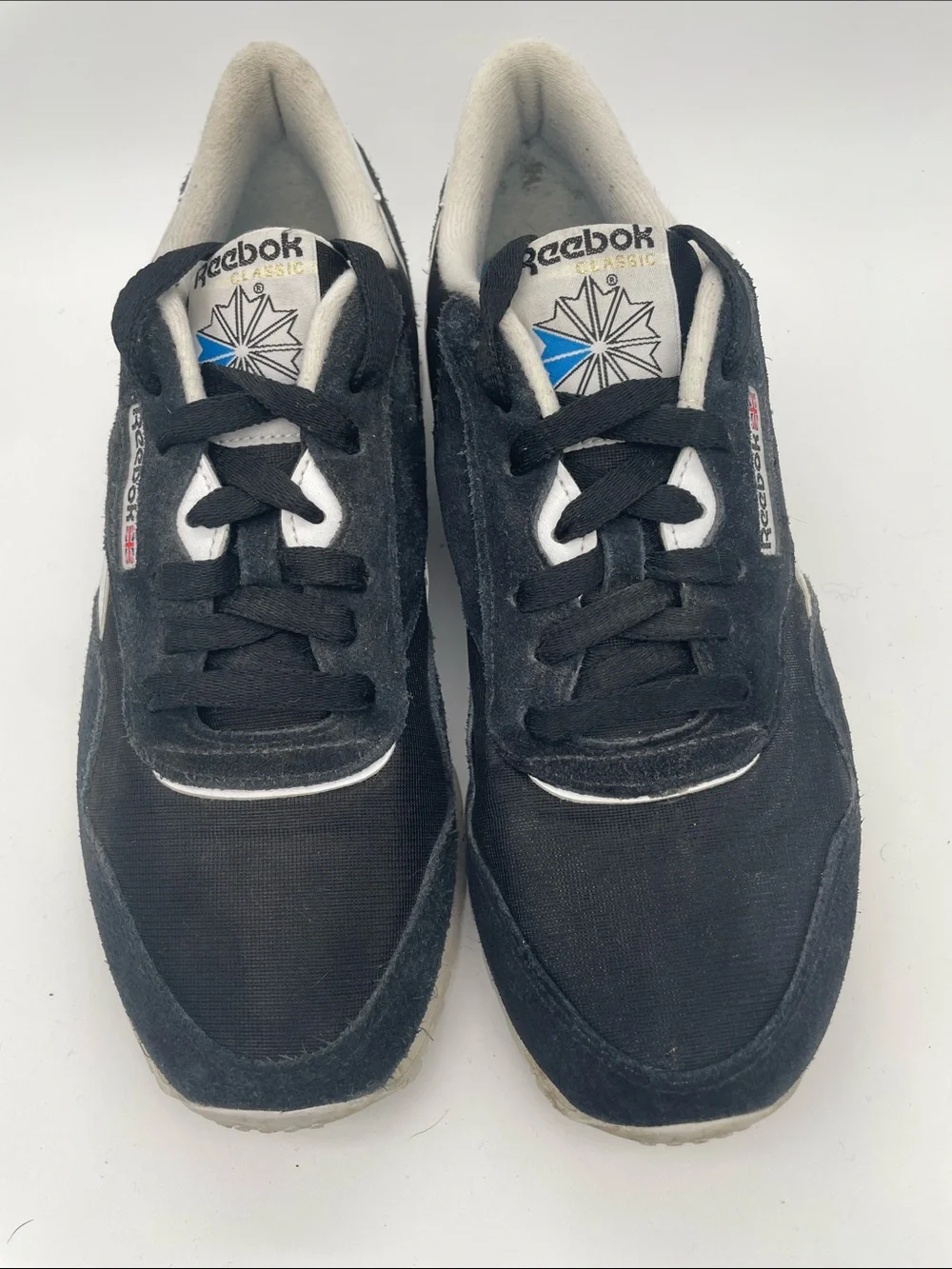 Reebok Classic Nylon sneakers in a black and white suede upper Retro 80s W9